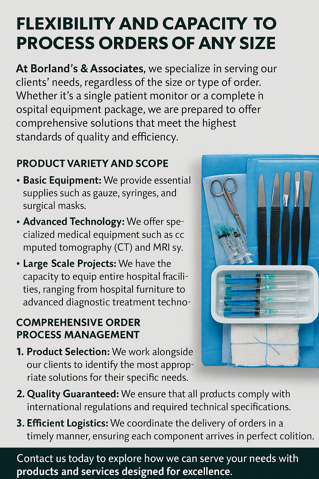 “**Borland: Leader in High-Quality Medical Solutions and Distribution**